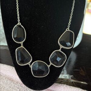 Elegant Black Necklace with Silver Accents